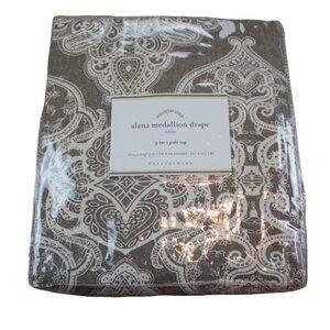 Pottery Barn Foundations Alana Medallion Drape Brown Curtain Panel 50"X84" NWT